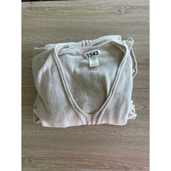 Max Studio Ruffle Hem Poncho Womens OS Beige Boho Layering Minimalist Neutral - Picture 10 of 10